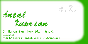 antal kuprian business card